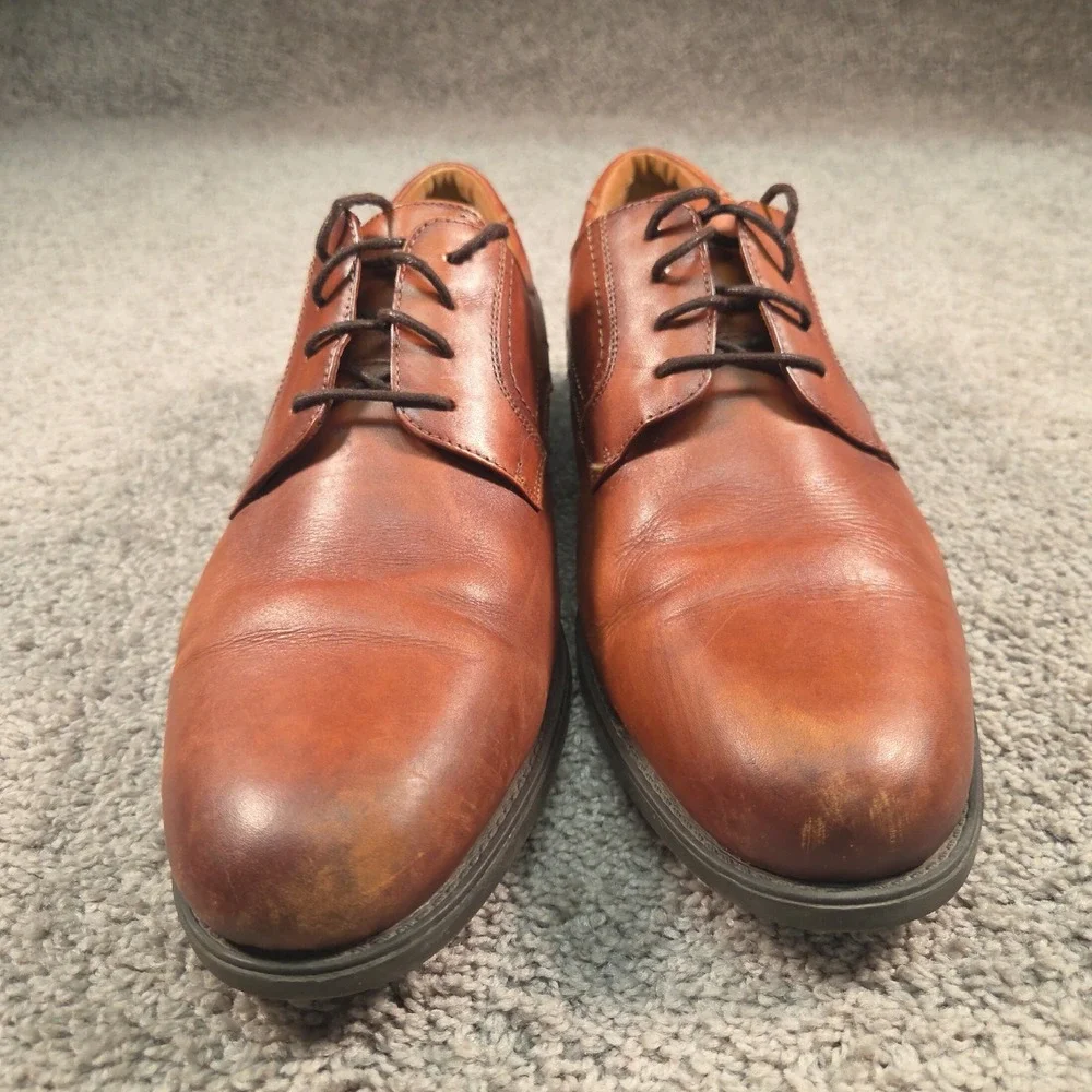 Florsheim Midtown Plain Toe Oxford Derby Mens 13D Cognac Leather 12135-221